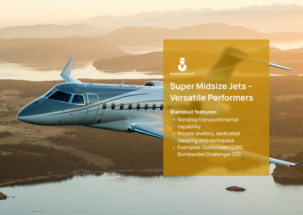 Máy bay phản lực siêu trung bình – Hiệu suất đa năng - Máy bay phản lực tư nhân Boss